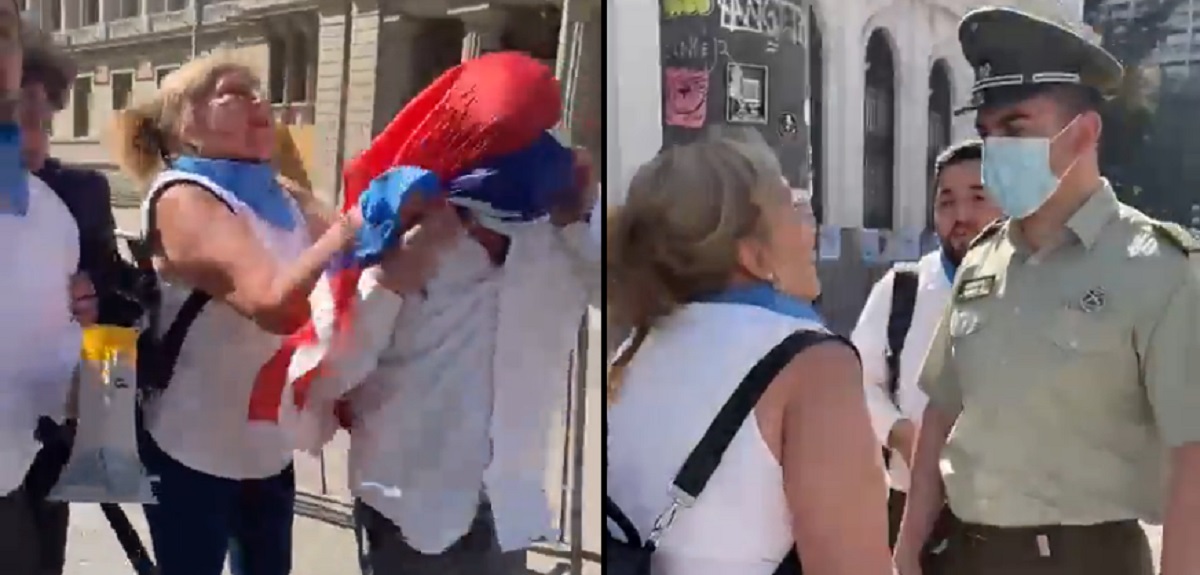 Convencional Barraza sufrió fuerte agresión: mujer quiso asfixiarlo con bandera chilena