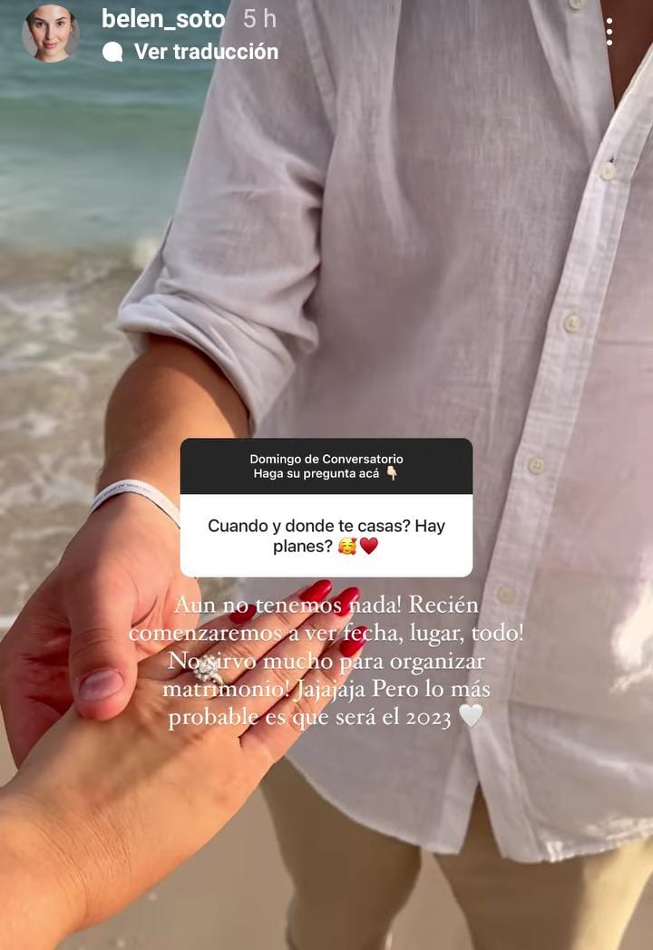 Belén Soto deslizó cuándo podría contraer matrimonio
