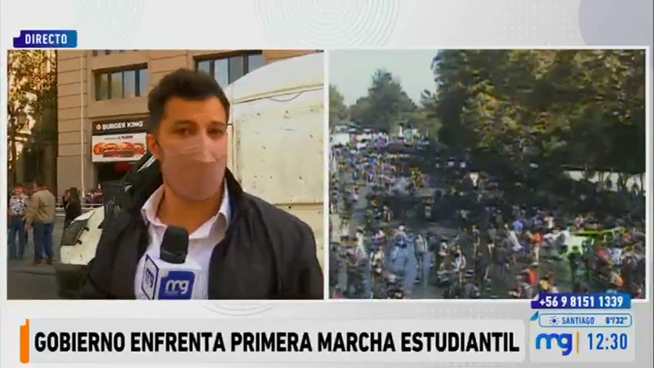 Equipo del BDAT fue agredido durante marcha estudiantil: Simón Oliveros denunció el hecho en vivo