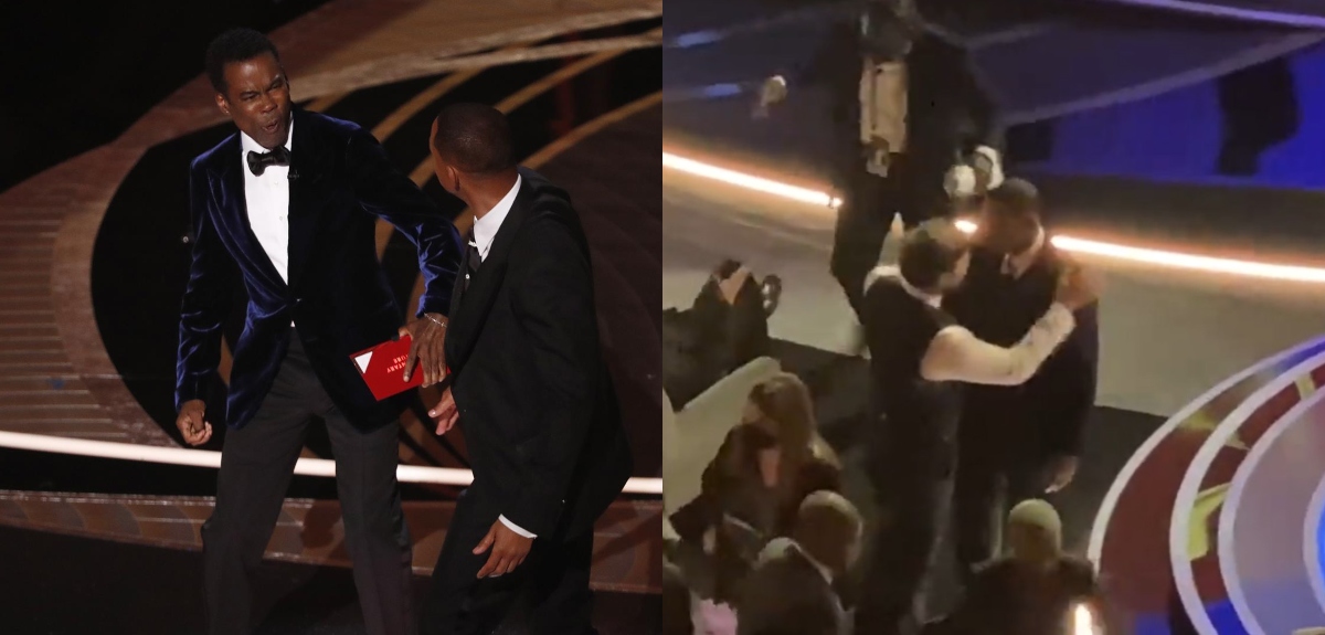 Imágenes muestran cómo colegas apoyaron y calmaron a Will Smith tras golpear a Chris Rock