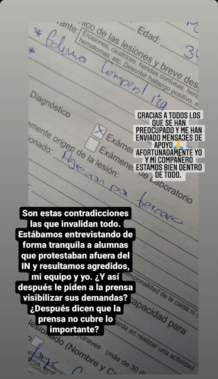 Declaraciones periodista agredida