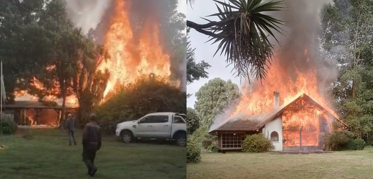 Desconocidos queman casa de primo de Jorge Luchsinger-Mackay en Temuco: se investiga intencionalidad