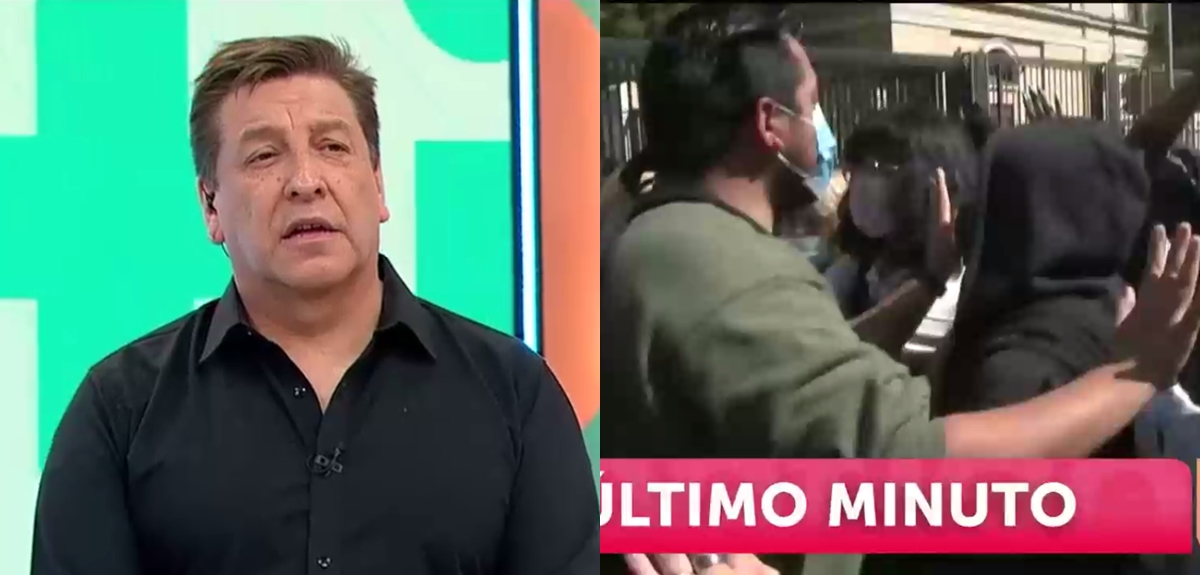 Tenso momento en matinal de CHV: equipo fue agredido por manifestantes afuera del Instituto Nacional