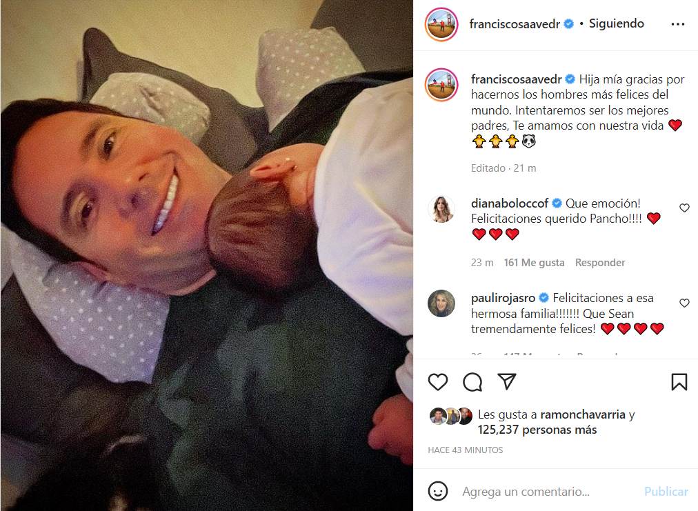 Francisco Saavedra sorprende al anunciar que se convirtió en padre