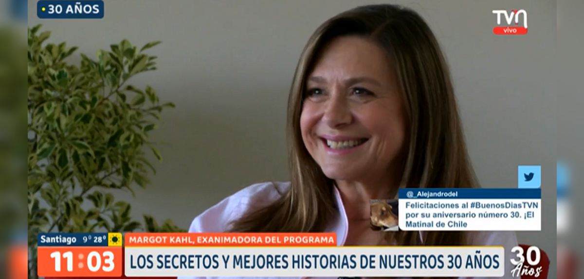 Margot Kahl sorprende al reaparecer en celebración de los 30 años del Buenos días a todos