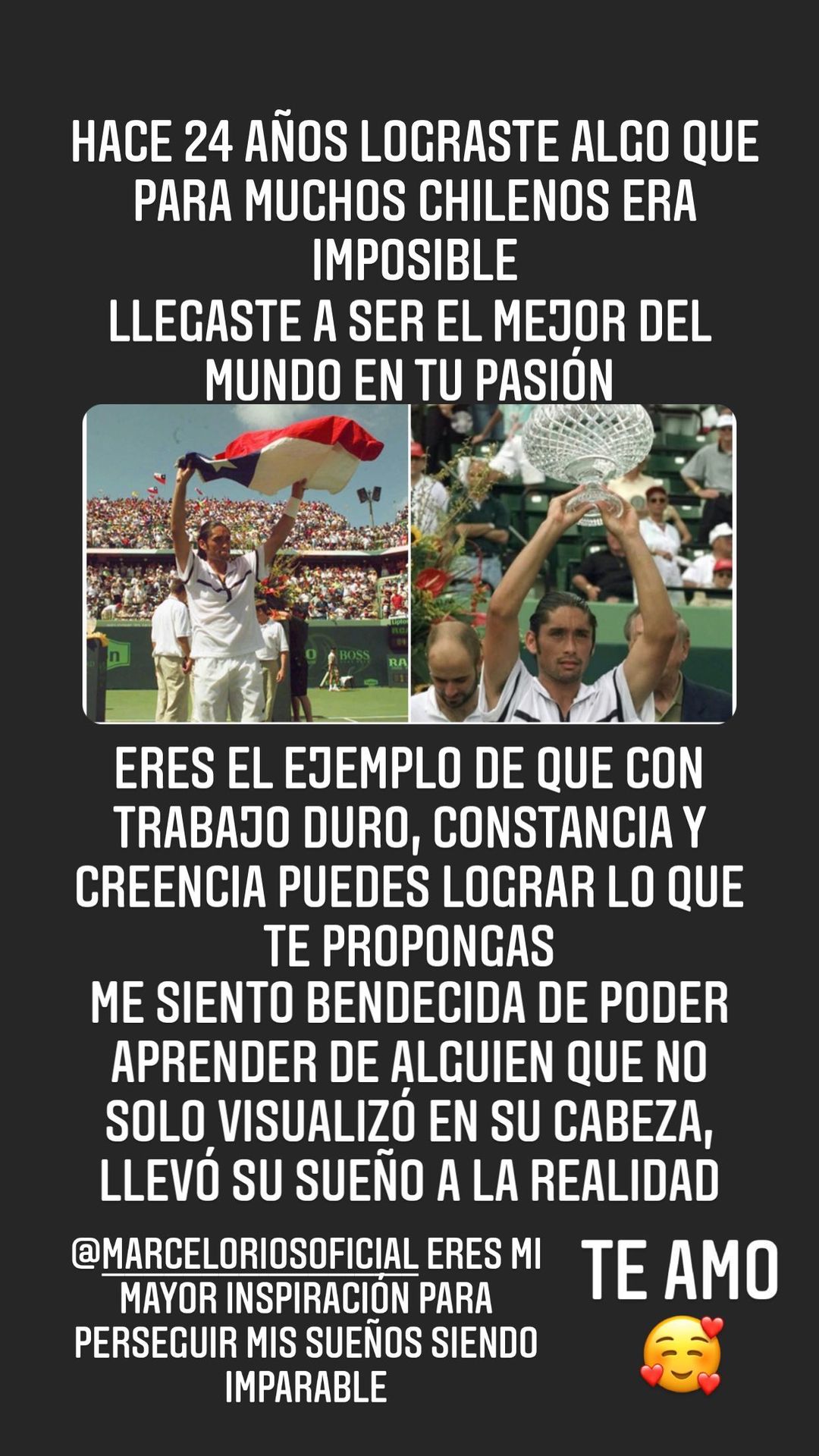 Paula Pavic dedicó romántico mensaje a Marcelo Chino Ríos