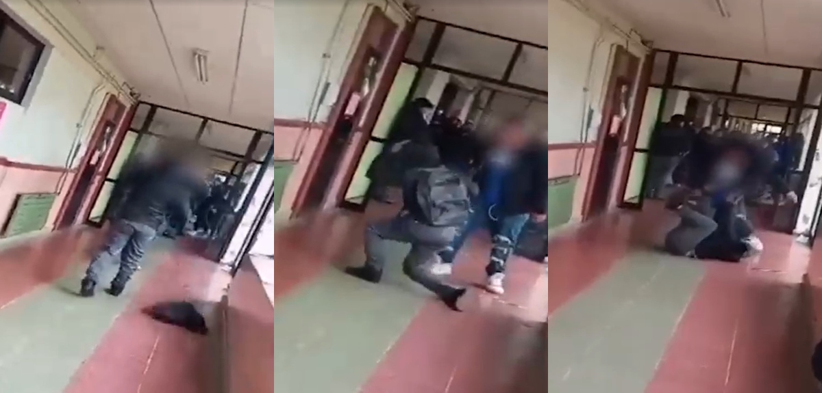 Registran violenta pelea de estudiantes con golpes y patadas al interior de liceo en Valdivia