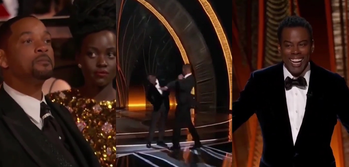 Will Smith golpeó a Chris Rock en escenario de Premios Oscar: comediante lanzó broma a su esposa