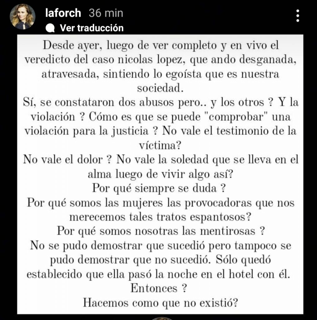 Amaya Forch y su potente crítica por veredicto de Nicolás López: "¿Hacemos como que no existió?"
