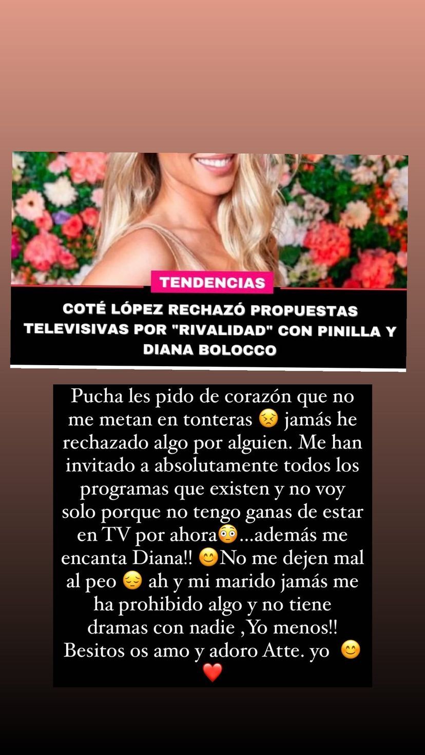Coté López negó supuesto veto a Mega por mala onda con Diana: “No me dejen mal”