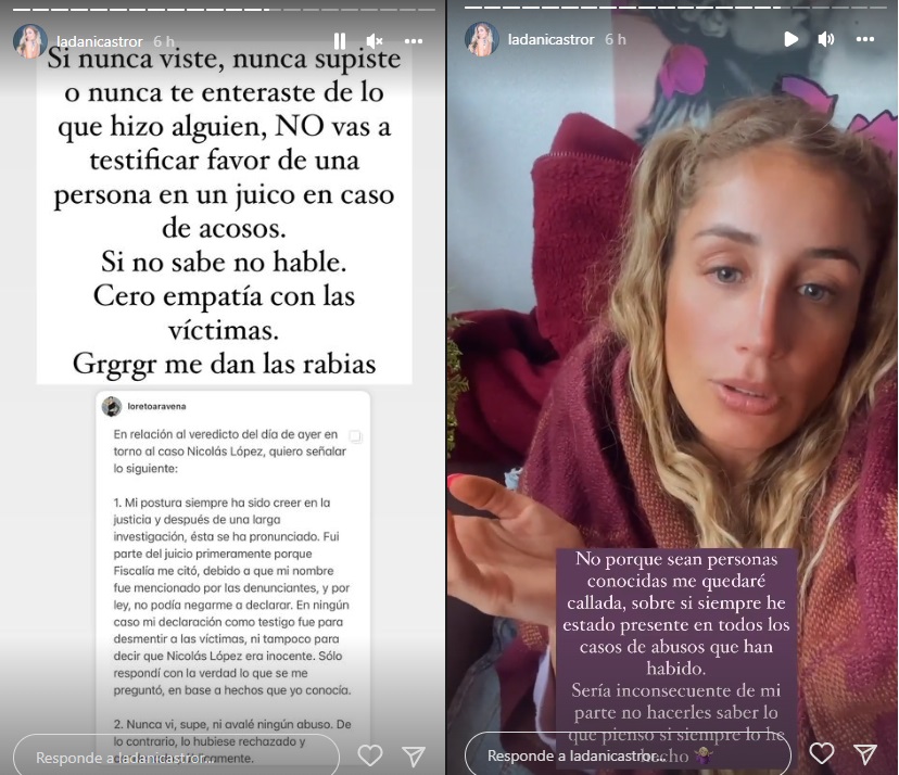 Declaraciones de Daniela Castro