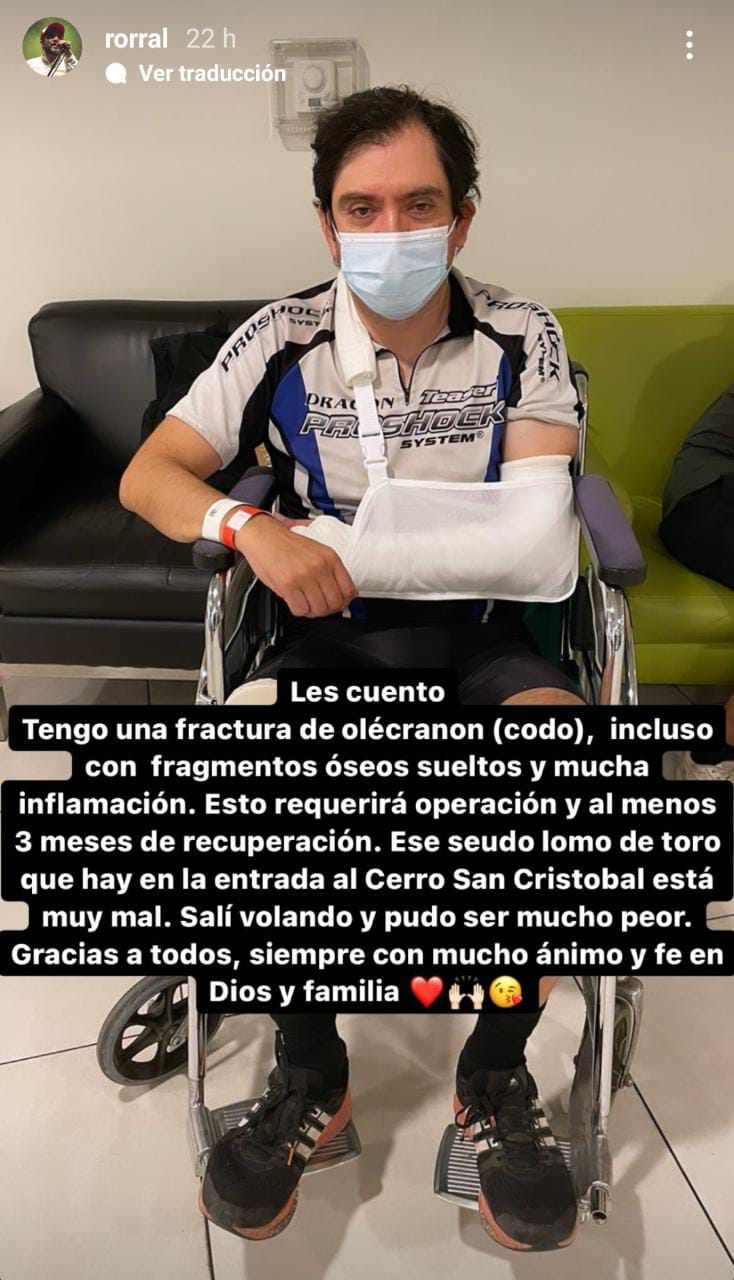 Don Rorro sufrió doloroso accidente en bicicleta: tuvo que ser operado
