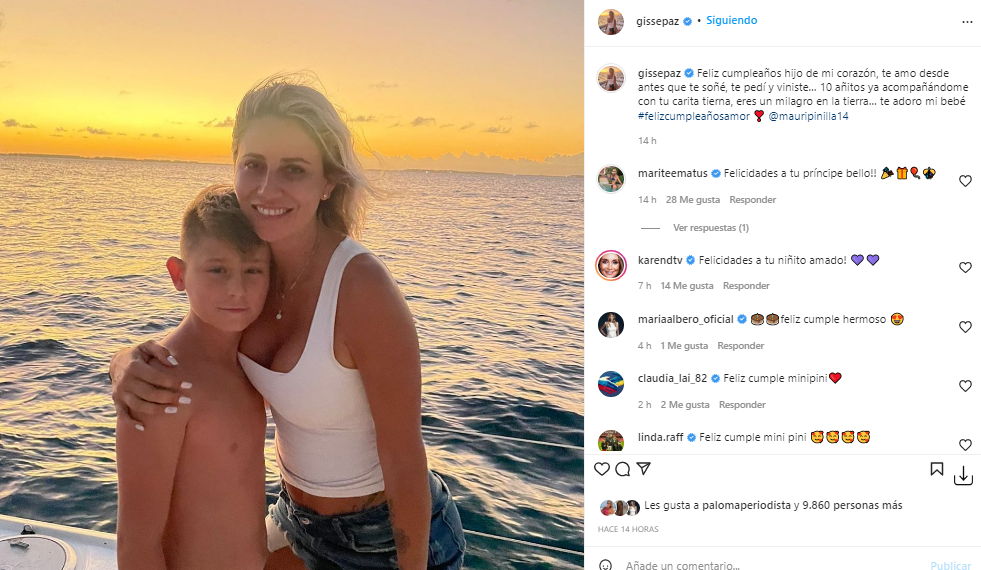 Gissella Gallardo y Pinilla celebraron cumpleaños de su hijo menor: 'Mini Pini' ya tiene 10 años