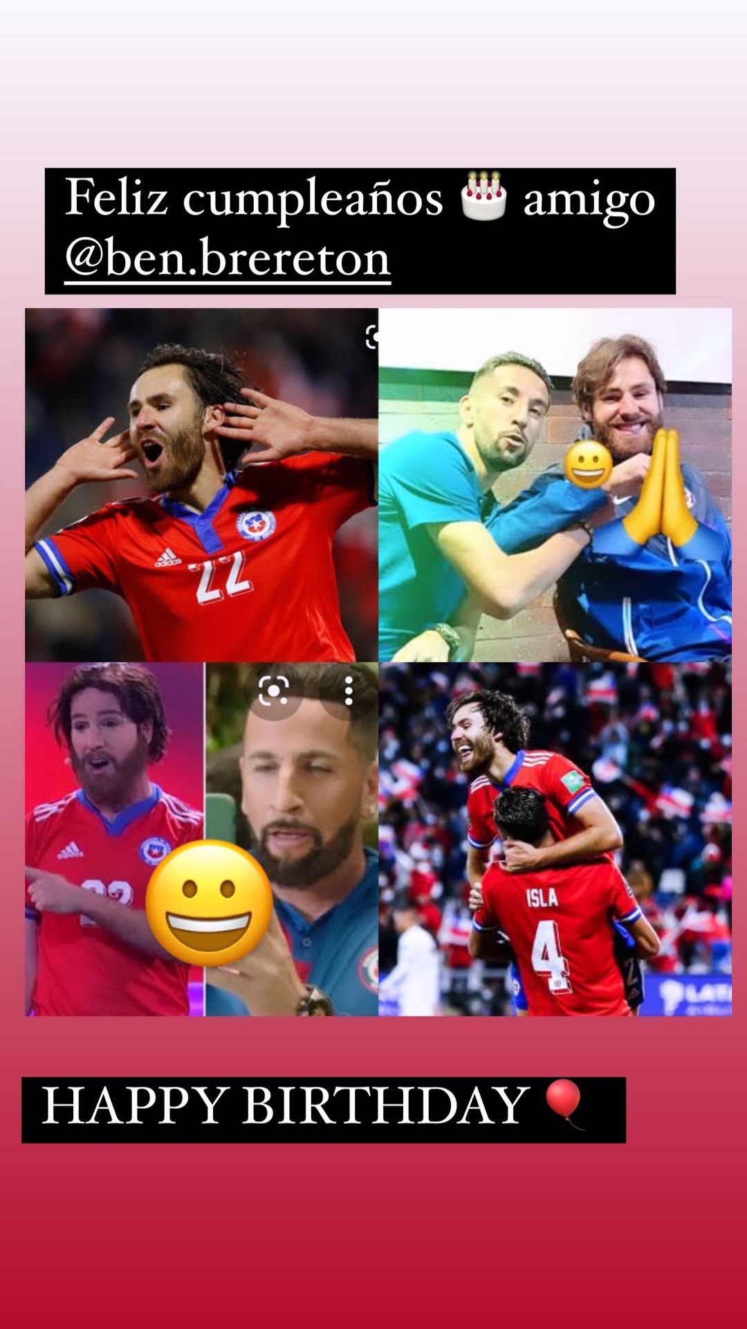 Ben Brereton cumplió 23 años: compañeros de la Roja le enviaron saludos