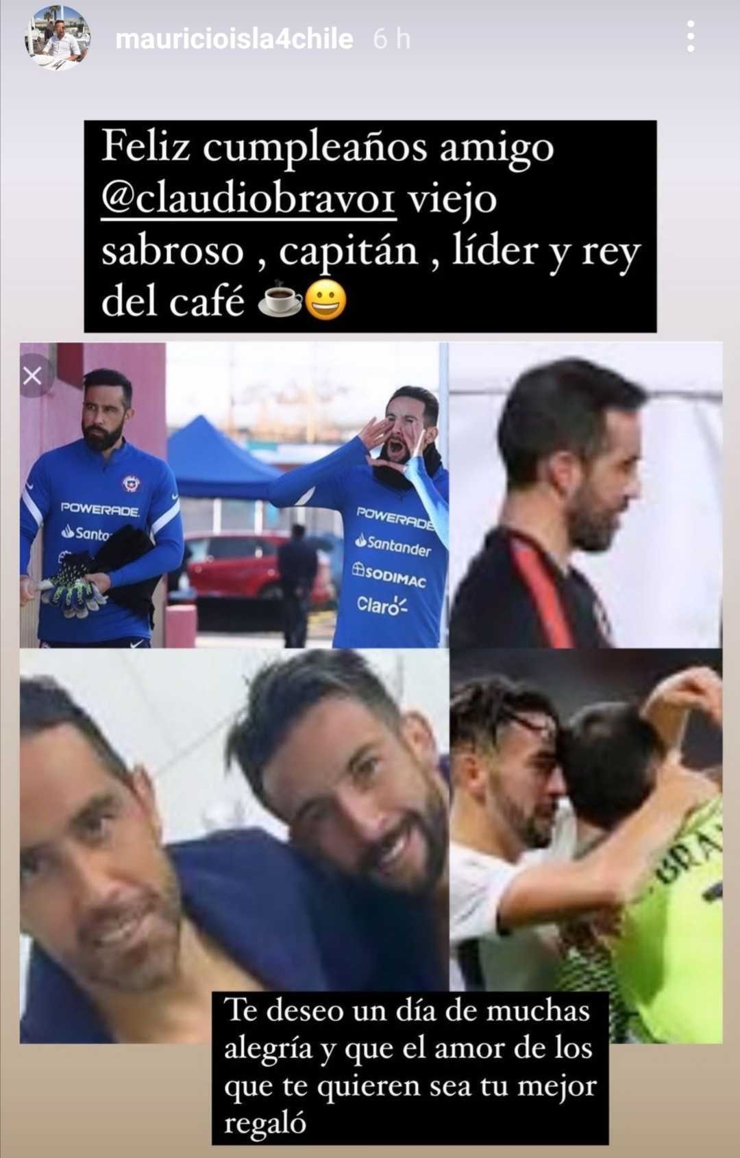 Mauricio Isla saludo cumpleaños Claudio Bravo