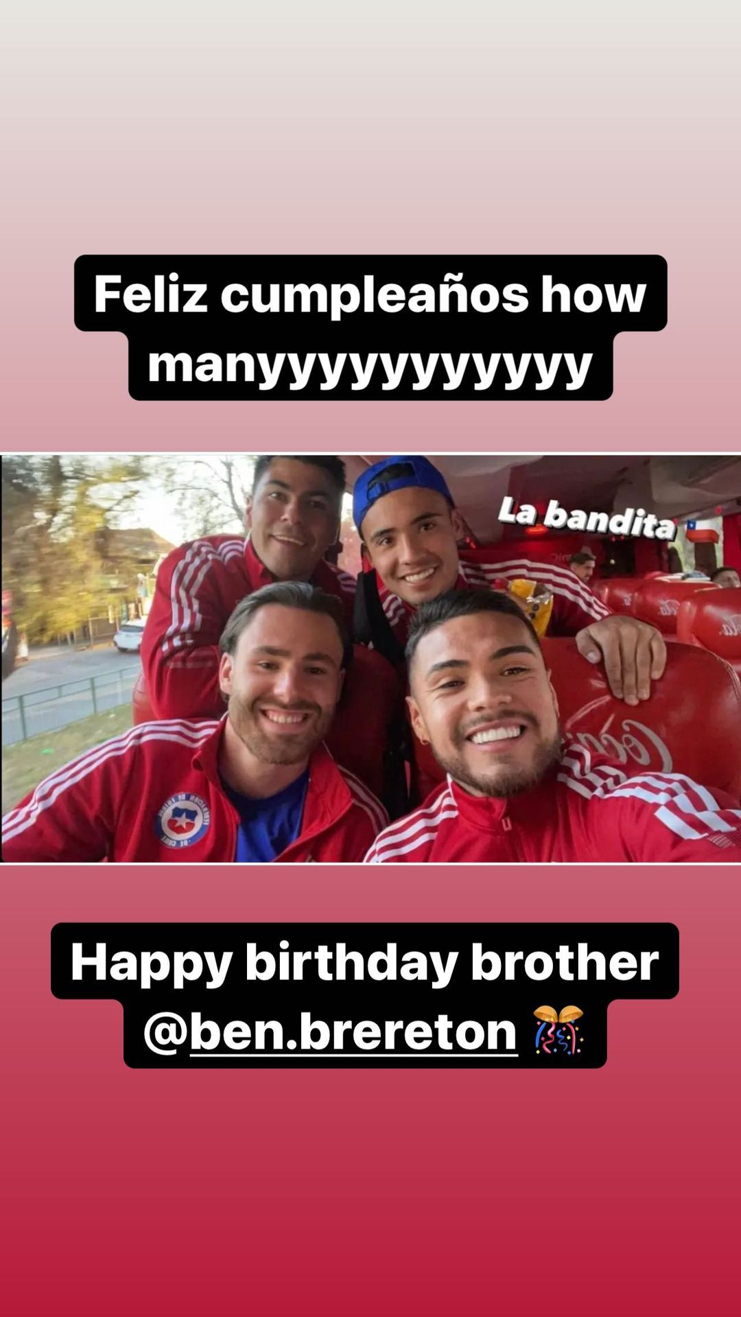 Ben Brereton cumplió 23 años: compañeros de la Roja le enviaron saludos