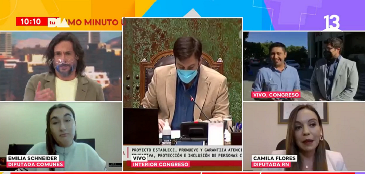 El reclamo de la diputada Camila Flores al matinal 'Tu Día' que fue apoyado por Emilia Schneider