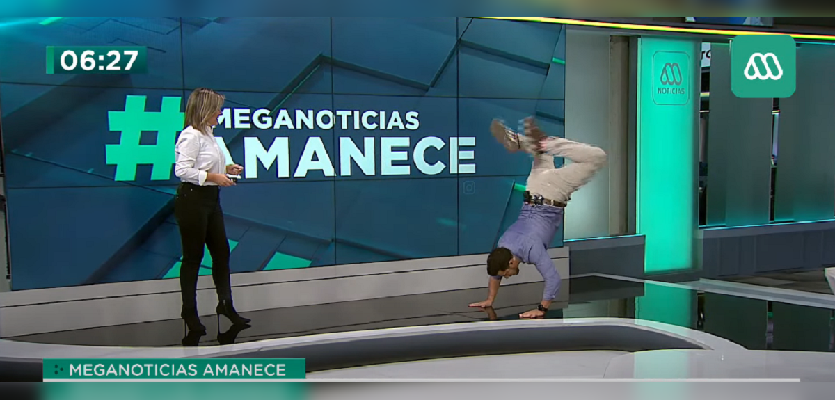 ¿Mejor que Claudio Bravo? Simón Oliveros se lució al recrear challenge de Anitta en Meganoticias