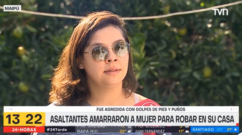 Trabajadora de TVN fue víctima de asalto.