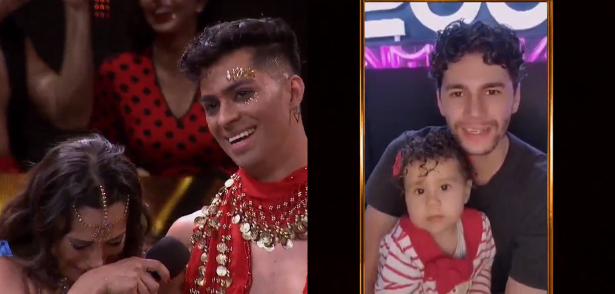 Yamna Lobos no contuvo las lágrimas al recibir adorable saludo de su esposo e hija en Aquí se baila