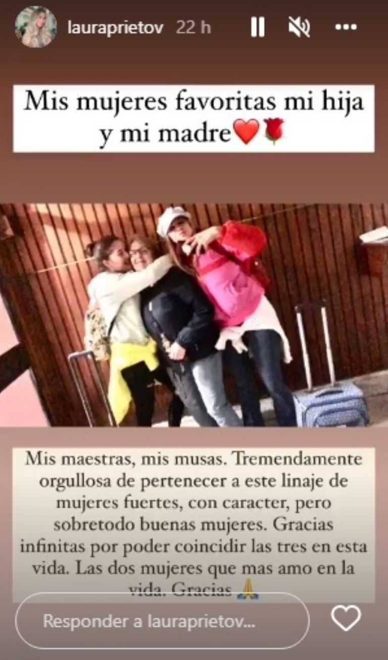 Laura Prieto recordó a su madre fallecida en su día 