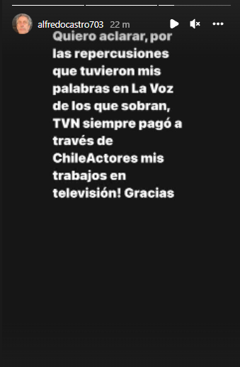 Alfredo Castro respondió a declaraciones de TVN