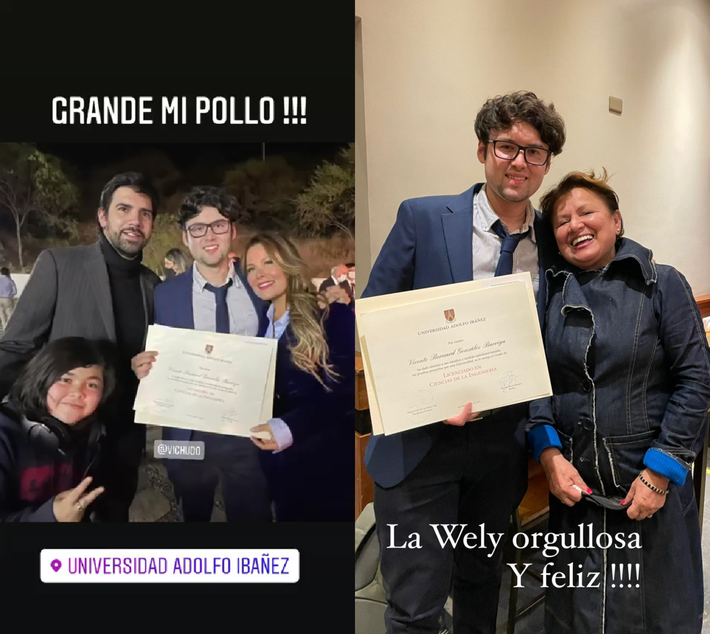 Licenciatura del hijo de Cathy Barriga.