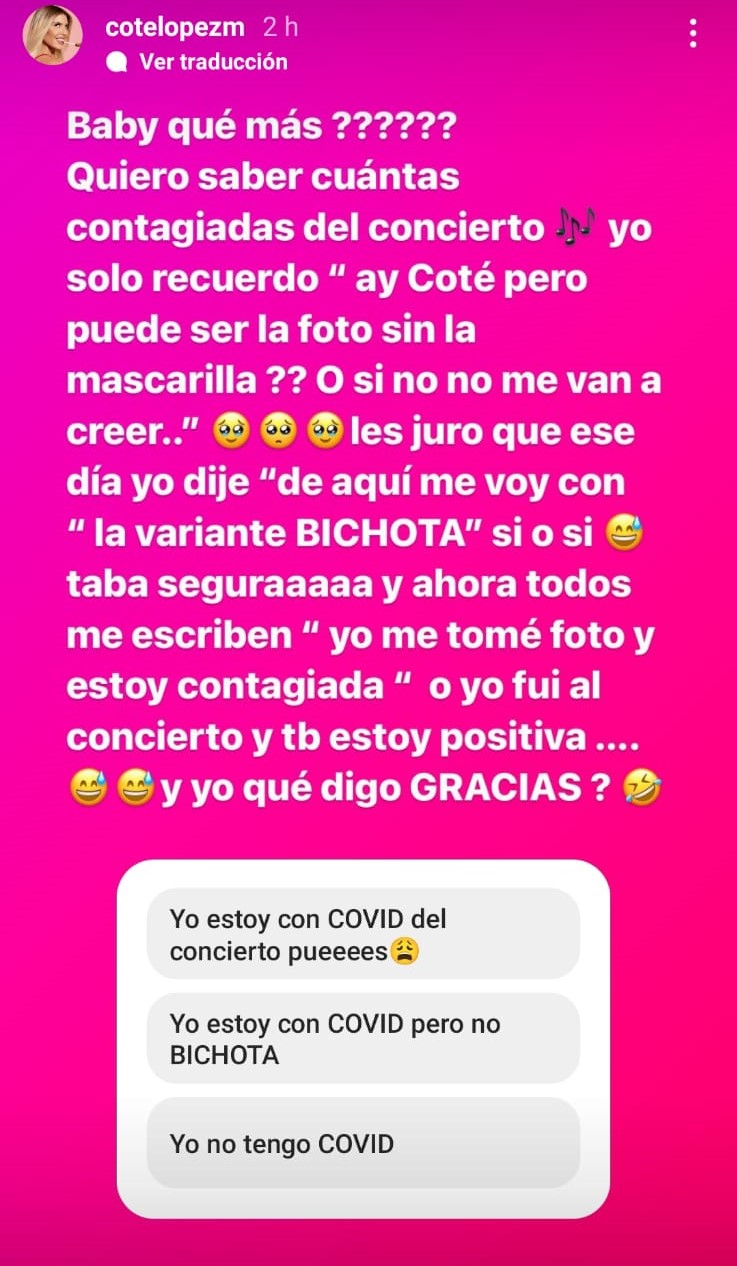 Coté López preocupó a sus seguidores tras anunciar que contrajo COVID: “Me siento morir”