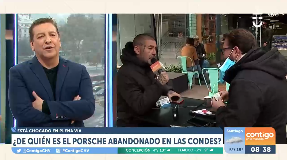 DJ Méndez apareció de sorpresa en despacho de CHV y protagonizó cómico momento: terminó como notero