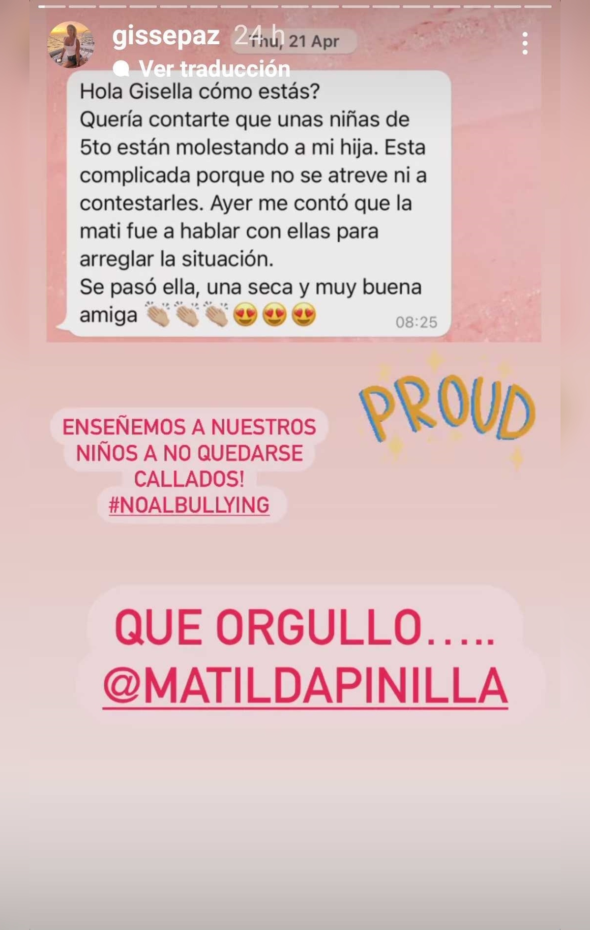 Gissella Gallardo orgullosa de su hija