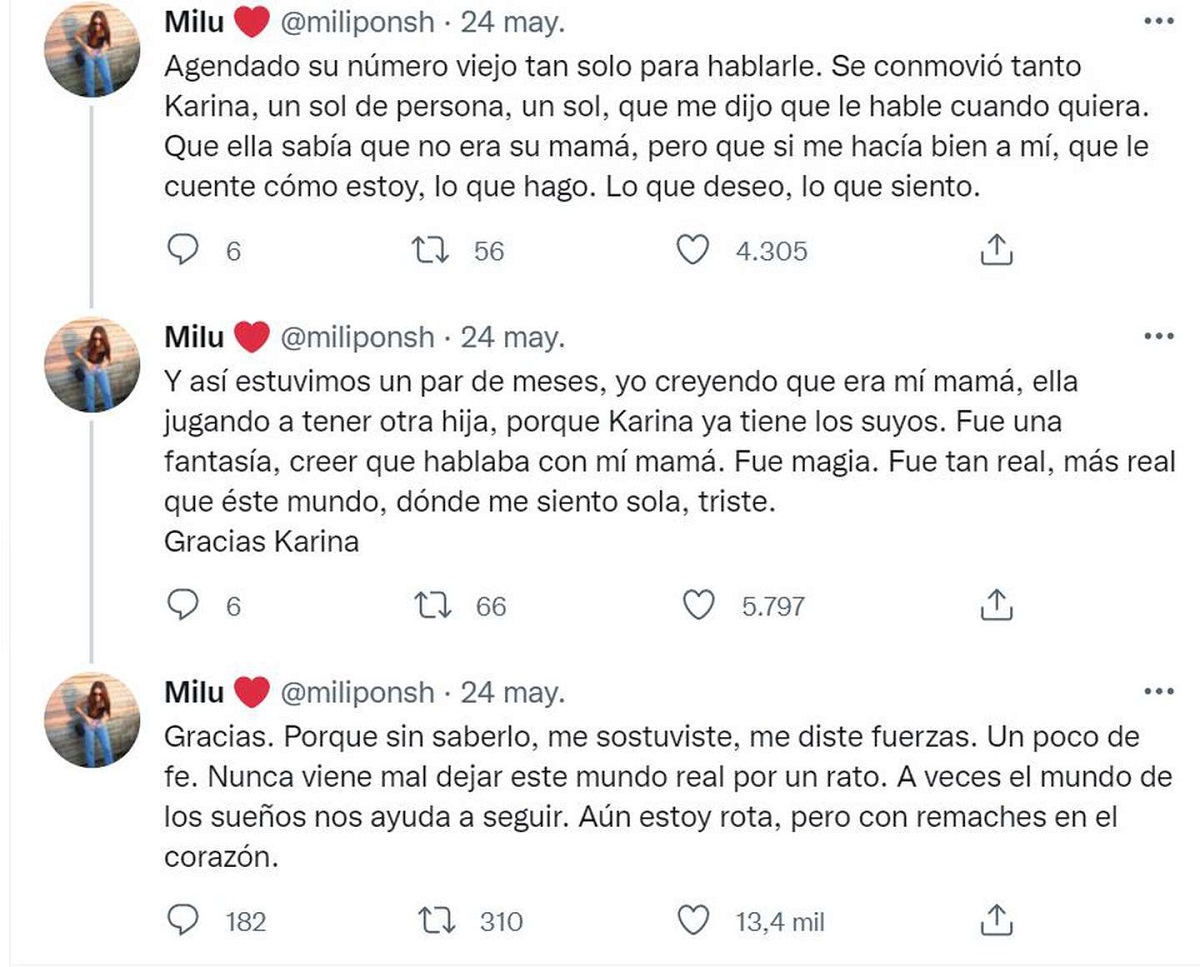 Mensaje joven ,madre fallecida Twitter