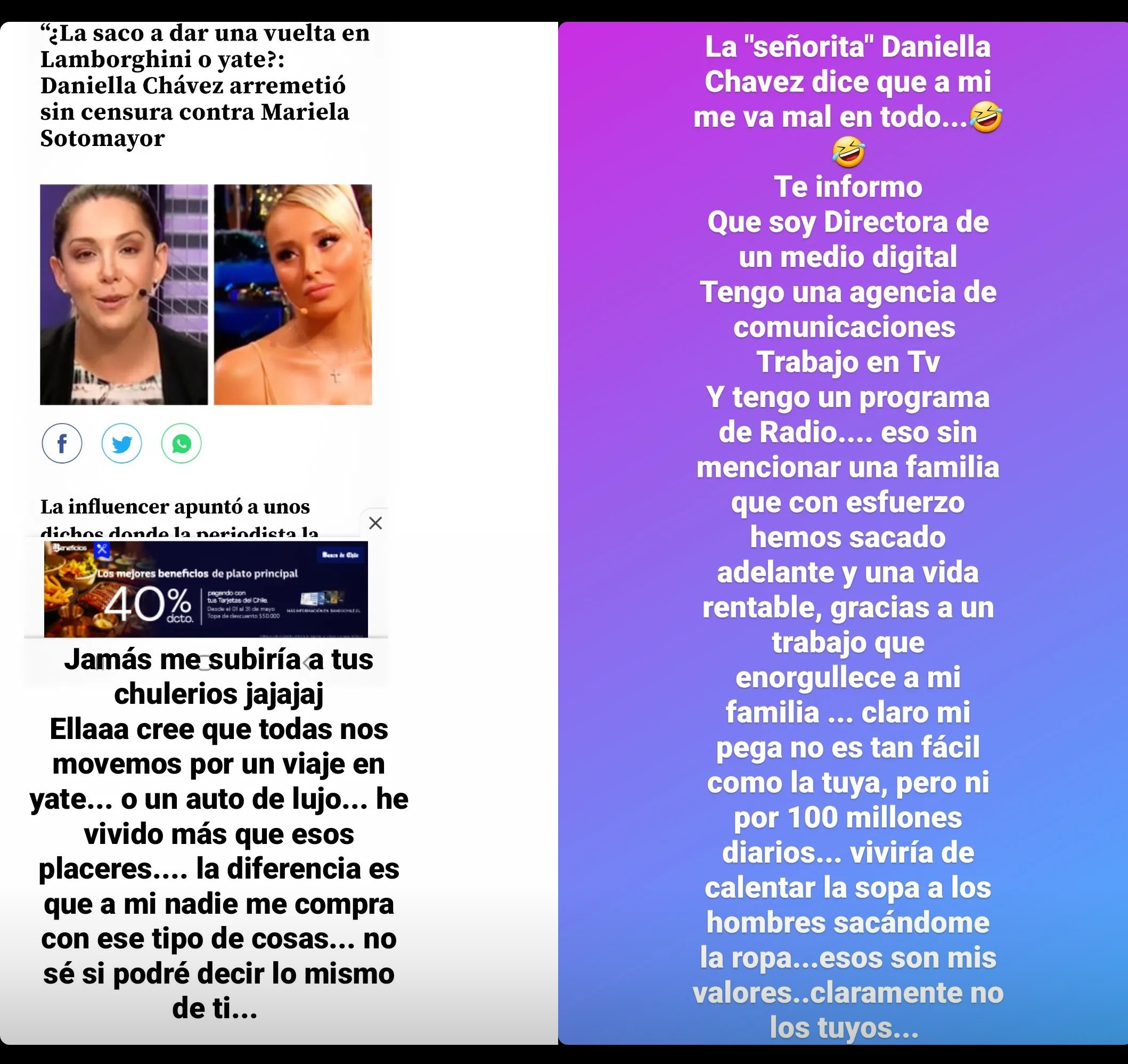 respuesta Mariela Sotomayor a Daniella Chávez