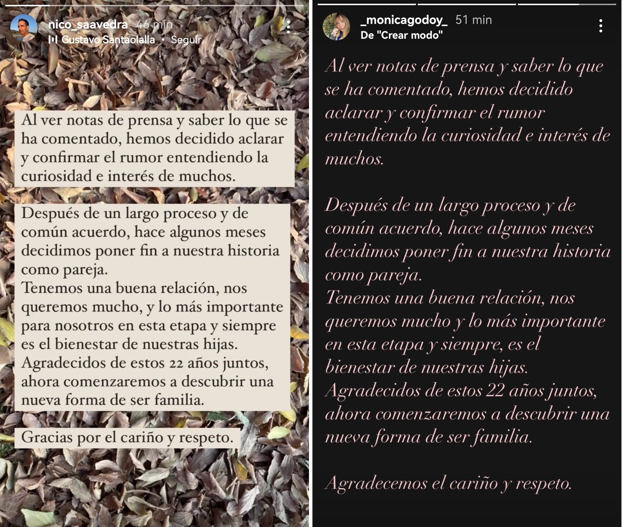 Nicolás Saavedra y Mónica Godoy separados