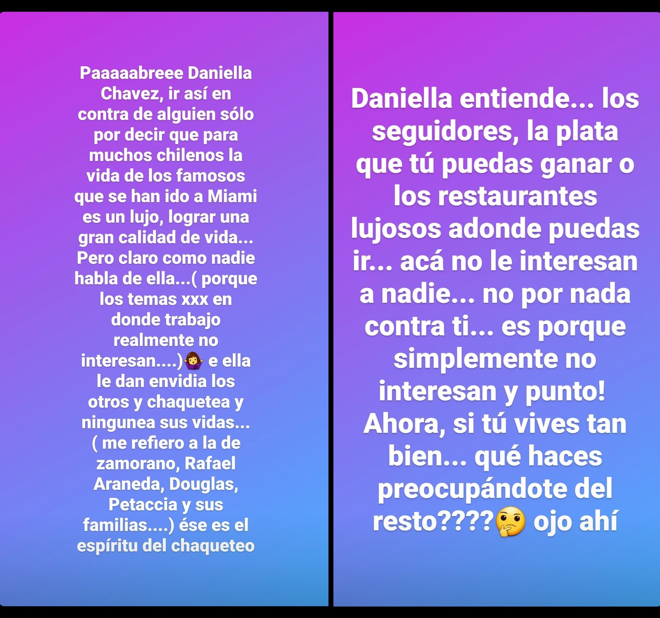 respuesta Mariela Sotomayor a Daniella Chávez