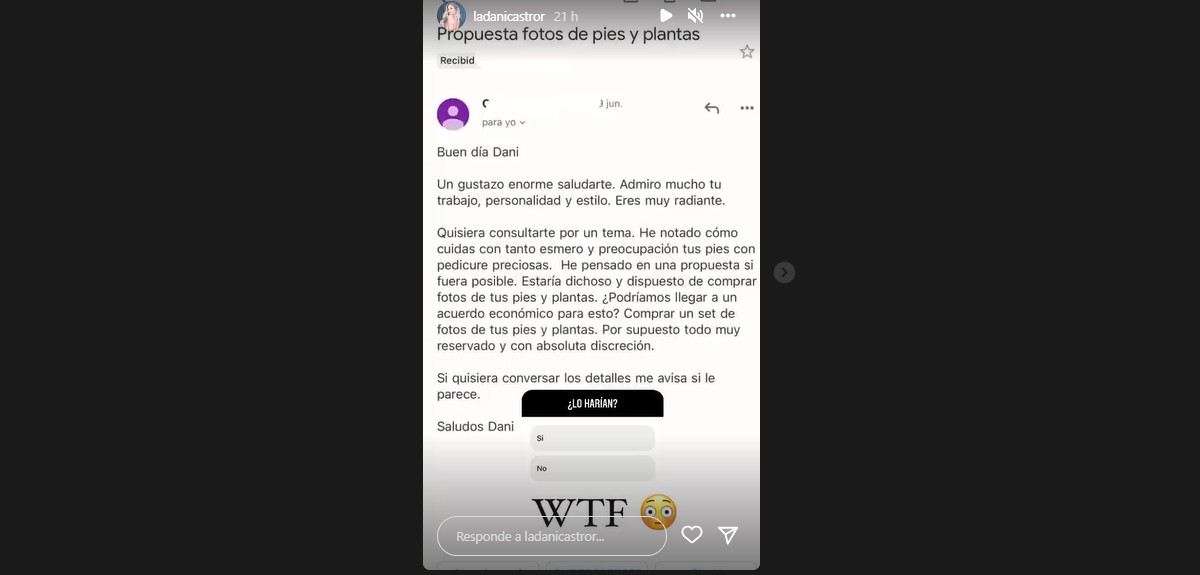 Atrevida propuesta a Dani Castro