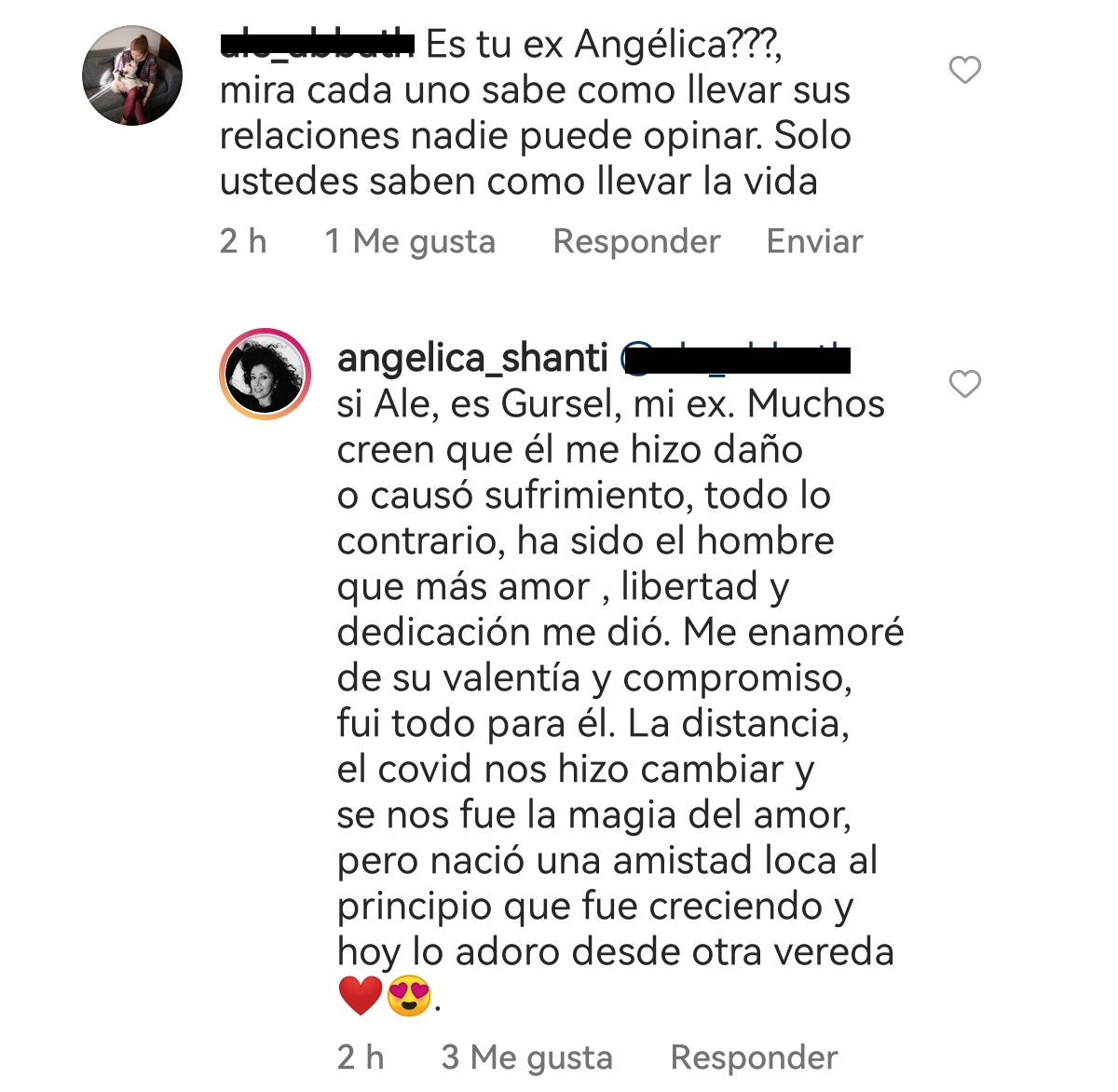 Angélica Sepúlveda amistad con ex turco