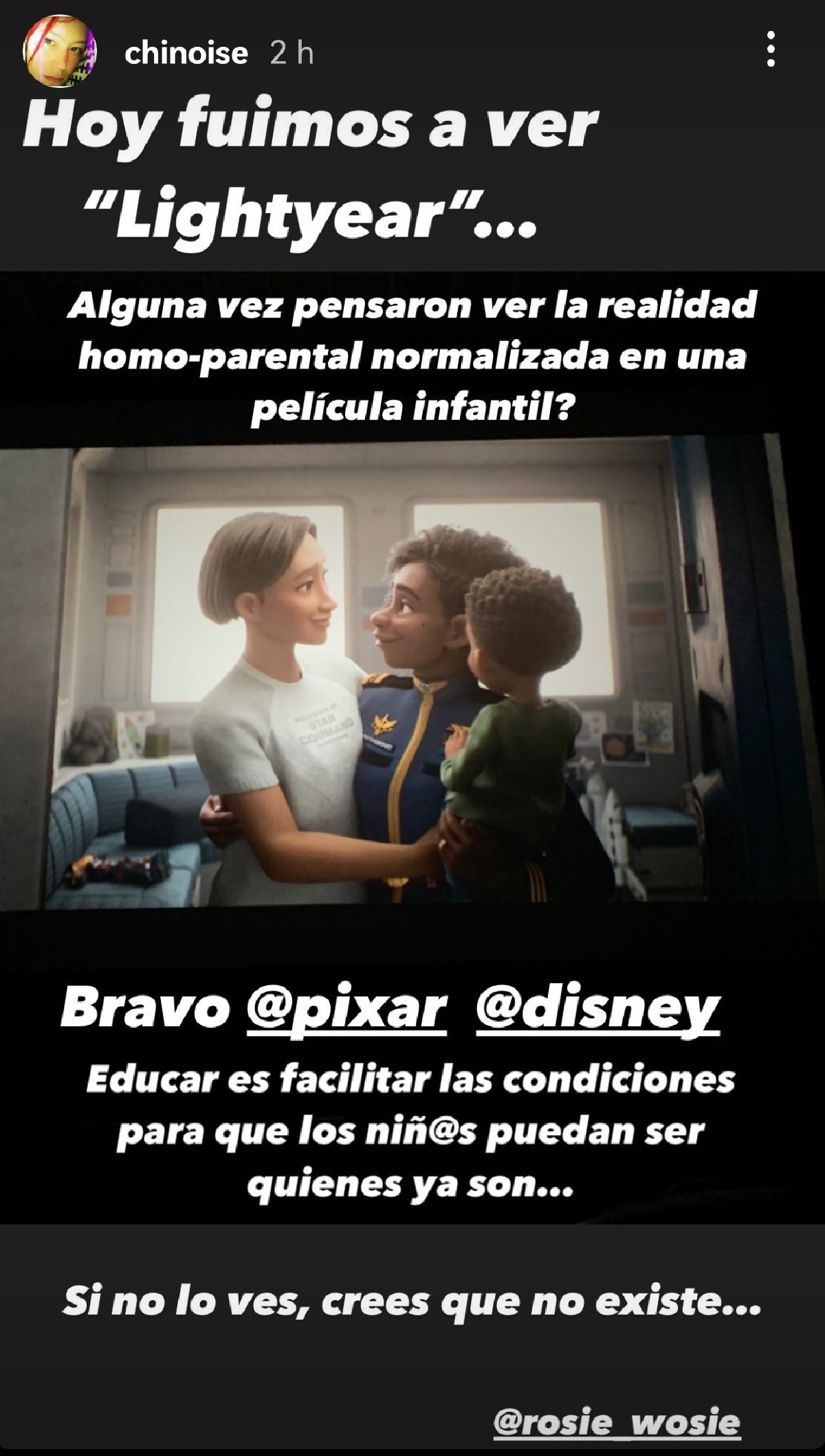 China Bazán familia homoparental Lightyear