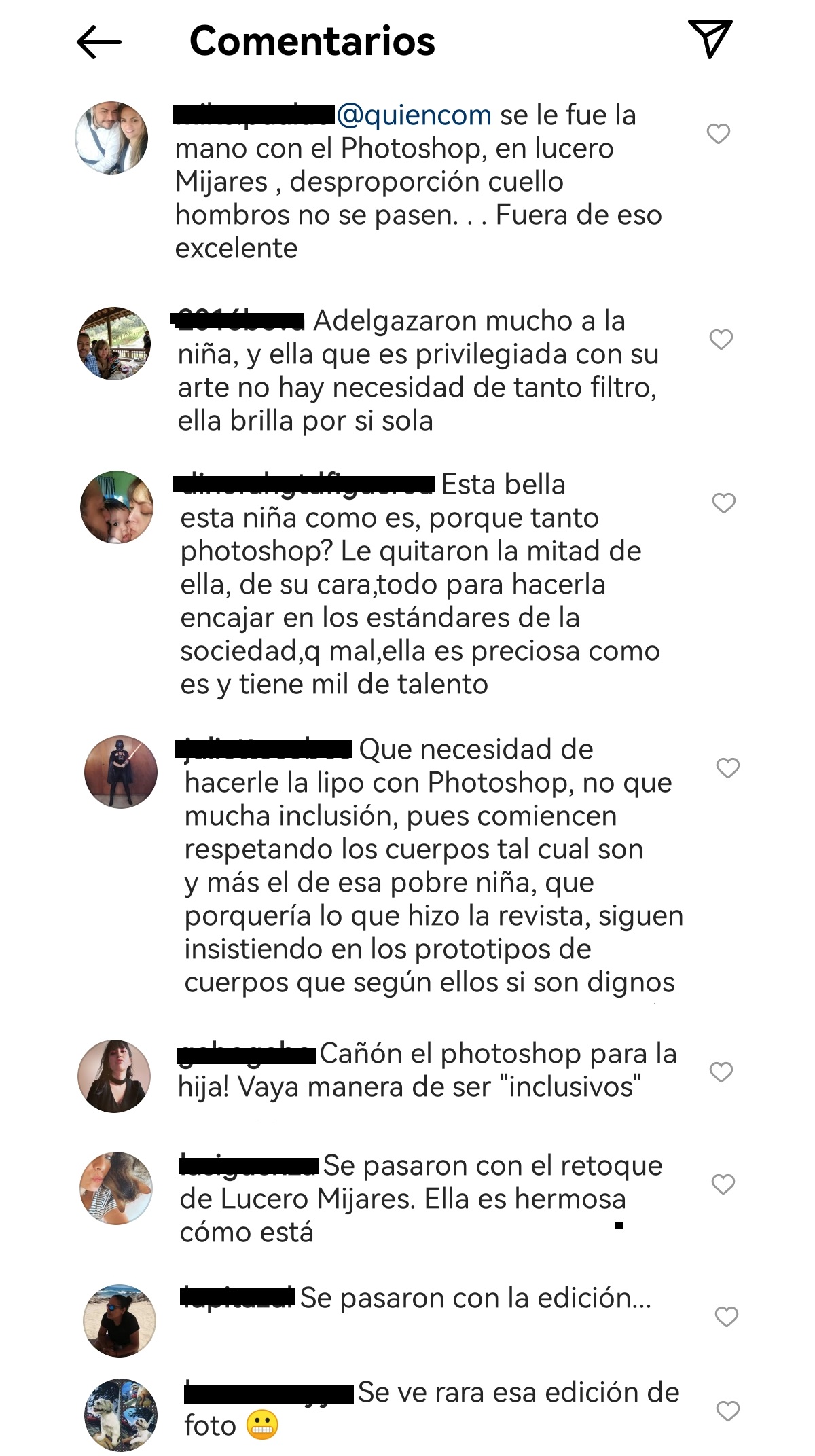 críticas por retoques lucero Mijares