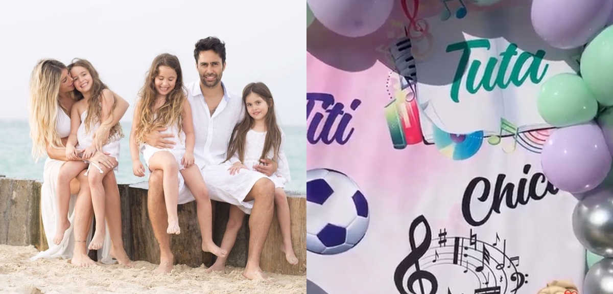 Coté López celebró con temática musical y futbolera el cumpleaños de sus tres hijas: 