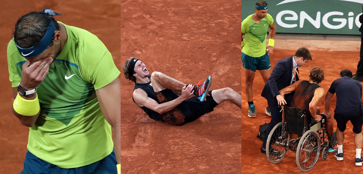 Los escalofriantes gritos de Alexander Zverev tras torcerse el tobillo en semifinal con Rafael Nadal