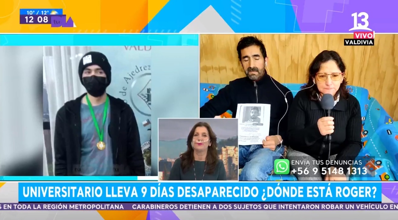 Madre de joven desaparecido en Valdivia