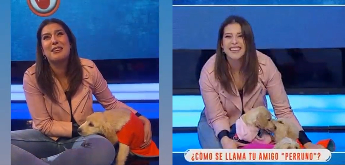 María José Quintanilla adoptó en vivo a cachorro en 'La hora de jugar': 