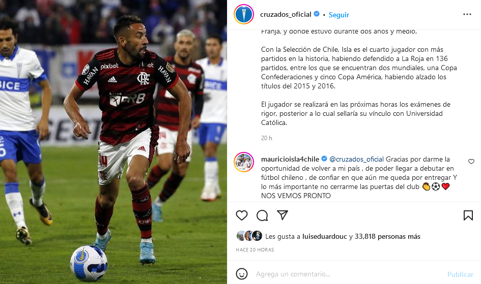 ¿Le tiró un palo a la 'U'? Así reaccionó Mauricio Isla tras la confirmación de su llegada a Católica