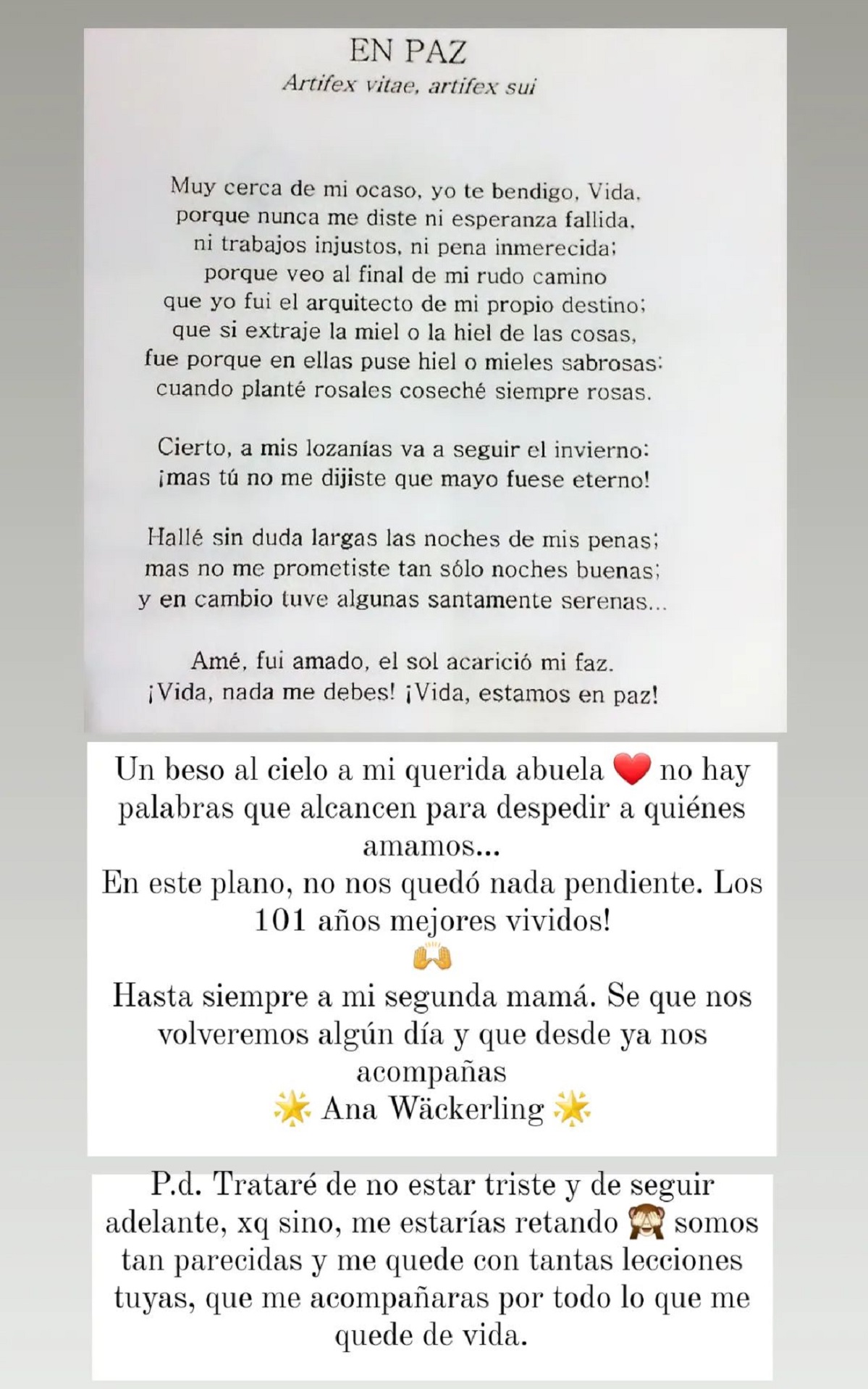 La pérdida que enluta la vida de Nicole Putz