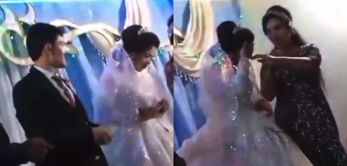 Novio propinó violento golpe a su esposa a minutos de haberse casado: indignante registro es viral