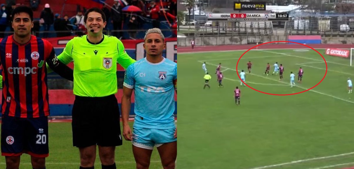 Árbitro cobró el penal más insólito del último tiempo contra Iberia: 