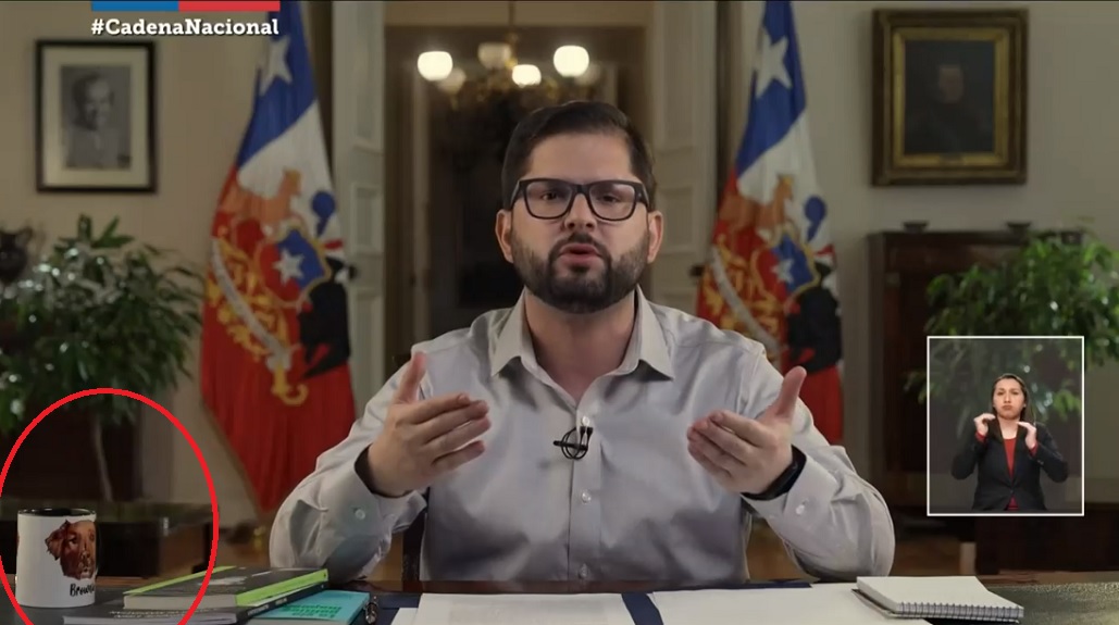 Gabriel Boric tazón Brwonie