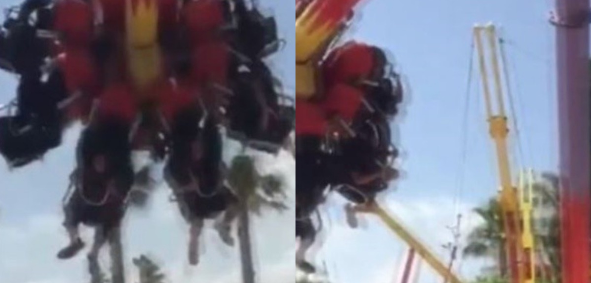 Espeluznante momento en parque de Turquía: juego se partió en dos y niños quedaron atrapados