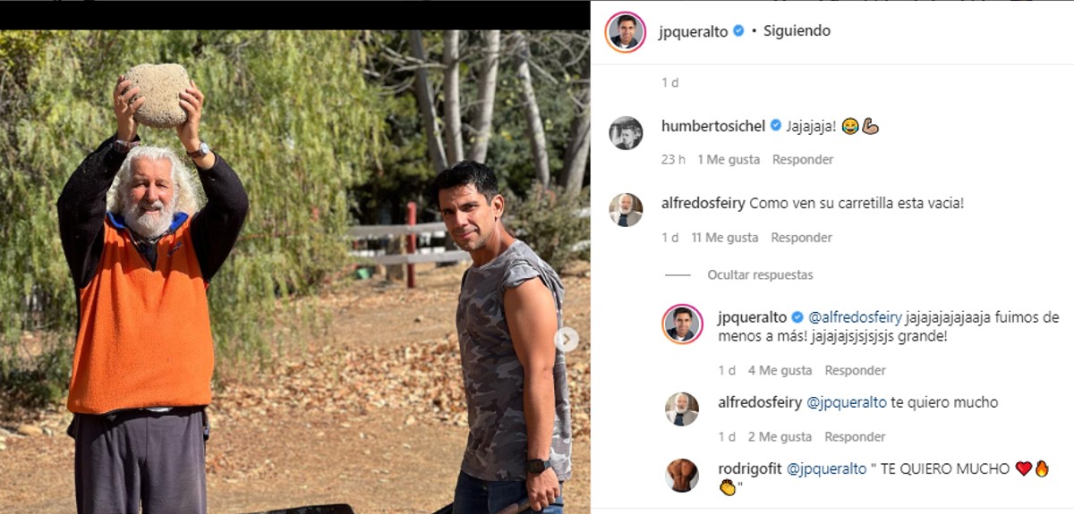 Alfredo Sfeir troleó a JP Queraltó tras compartir foto ayudándolo en el campo: “Su carretilla esta vacía”