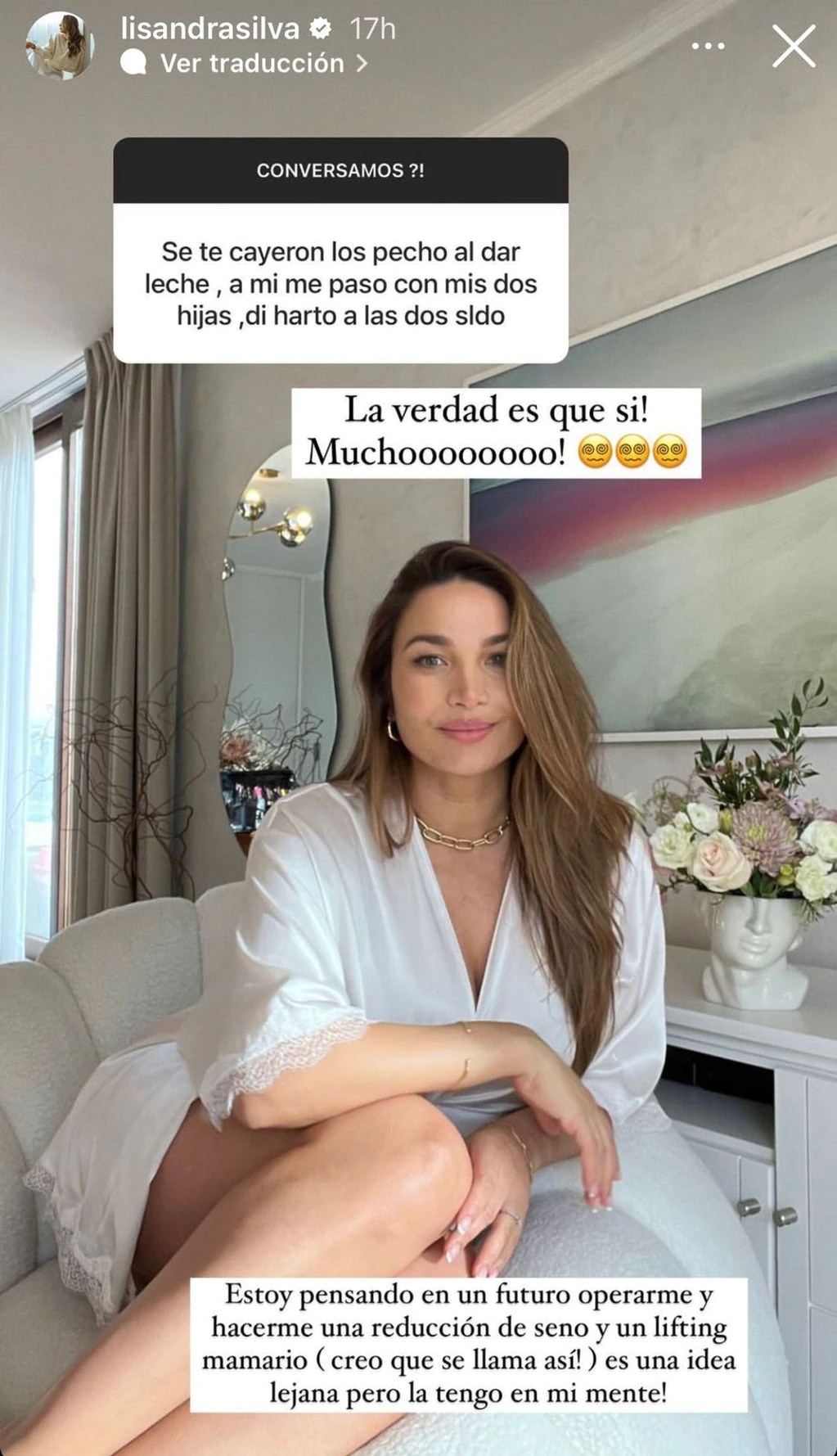 Lisandra Silva reveló que tiene en mente cirugía estética